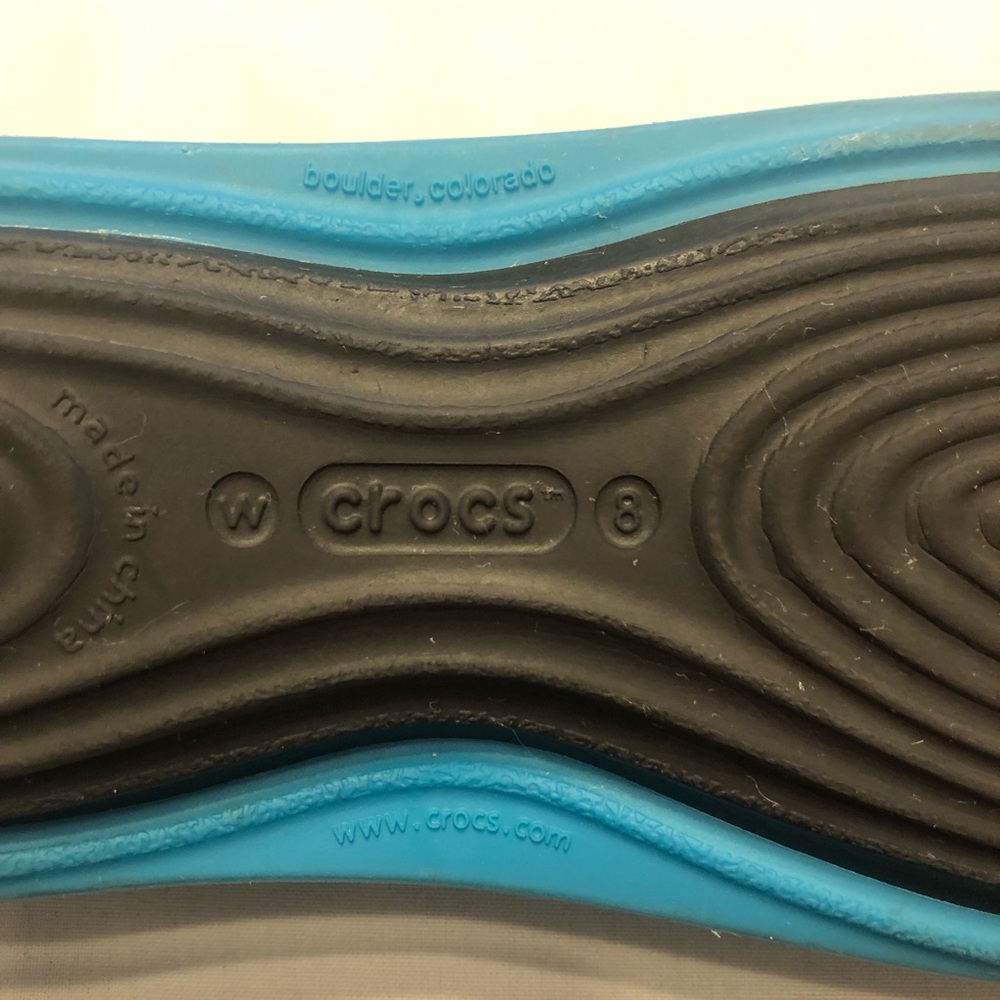 Crocs Teal and Black Sling-Back Flat - Picture 5 of 6